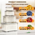 thumbnail image 2 of Contenedores de almacenamiento de frutas Dayacoco para nevera, 4 unidades con desagüe, 2 of 7