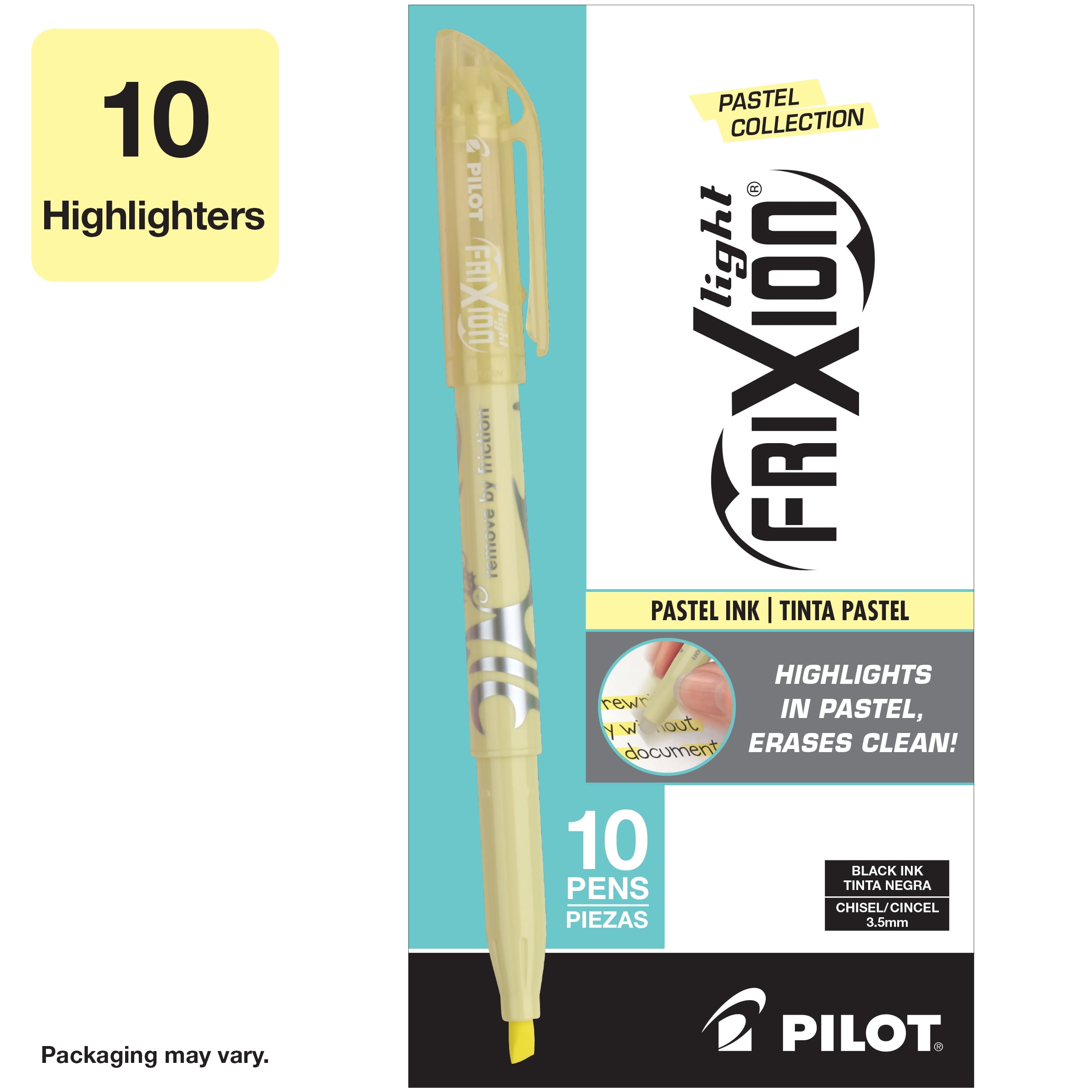 Pilot® FriXion Light Pastel Erasable Highlighters, Chisel Point, Assorted  Colors, Pack Of 3 Highlighters