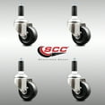 thumbnail image 2 of 3 Inch 316SS Hard Rubber Wheel Swivel 1 Inch Expanding Stem Caster Set SCC, 2 of 2