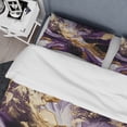 thumbnail image 4 of Designart "Liquid Magic in Purple and Gold III" Abstract Bedding Covert Set - Modern Purple Transitional Bed Set With 2 Shams, 4 of 6