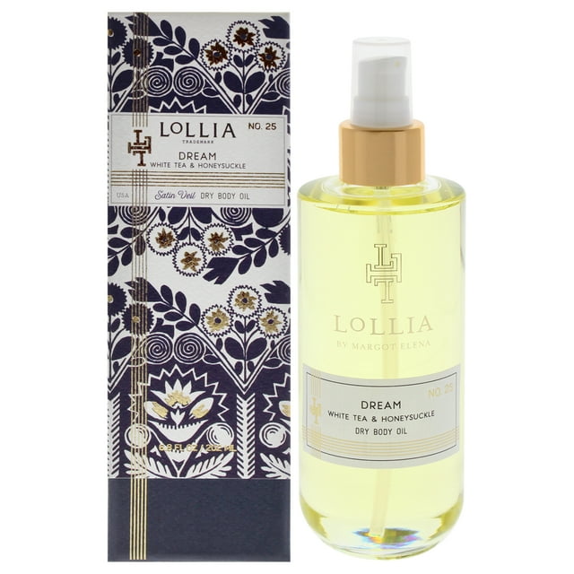 Aceite corporal seco Dream - Té blanco y madreselva de Lollia para mujeres - 6,8 oz