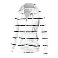 thumbnail image 4 of Htigea Striped Hoodies for Women Full Zip Up Hooded Long Sleeve Trendy Slim Fit Sweatshirts with Pockets White XL, 4 of 9