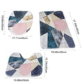 thumbnail image 3 of 3-Piece Bathroom Rug Set, Pink/Blue/Gold Geometric Marble Pattern Non-Slip Highly Absorbent Machine Washable Toilet Mat Set for Shower Tub Decor, 3 of 7