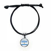 Argentina Country Love Bracelet Leather Rope Wristband Black Jewelry