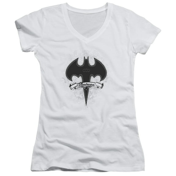 Batman Gothic Gotham Junior Women's T-Shirt V-Neck White