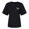 thumbnail image 4 of Women's Plus Size Printed Loose Fit Short Sleeve Blouse Casual Tunic Tee Top, 4 of 4