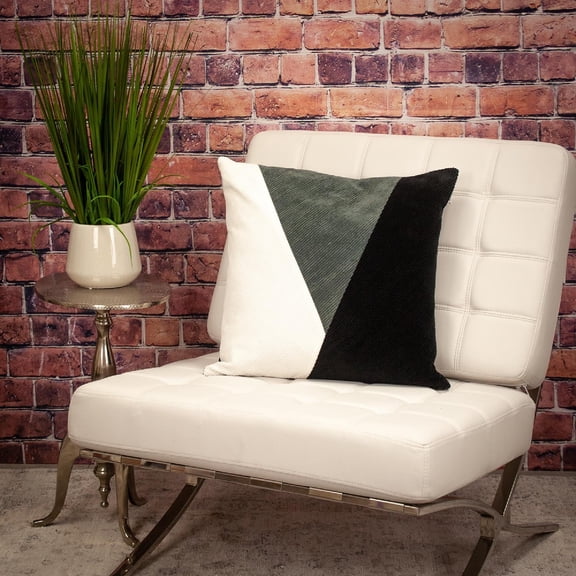 Nassau Collection Woven Block Decorative Square Throw Pillow - 20" - Black and White