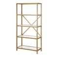 thumbnail image 4 of Evelyn&Zoe Etta 63" Tall Rectangular Bookcase, Brushed Brass, 4 of 7