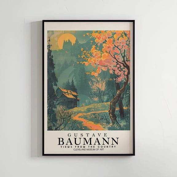 Gustave Baumann Art Poster, Woodblock Print, Living Room Decor, Nature Art, UNFRAMED Poster, Wall Art for Decor, Present, 8x12