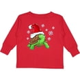 thumbnail image 3 of Inktastic Christmas Turtle in with Santa Hat and Snowflakes Boys or Girls Long Sleeve Toddler T-Shirt, 3 of 5