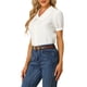 thumbnail image 4 of BLUSA CHIC para Mujeres con Cuello Peter Pan, Manga Corta Abullonada, Camisa Retro 2XL Color Crema Blanco, 4 of 6