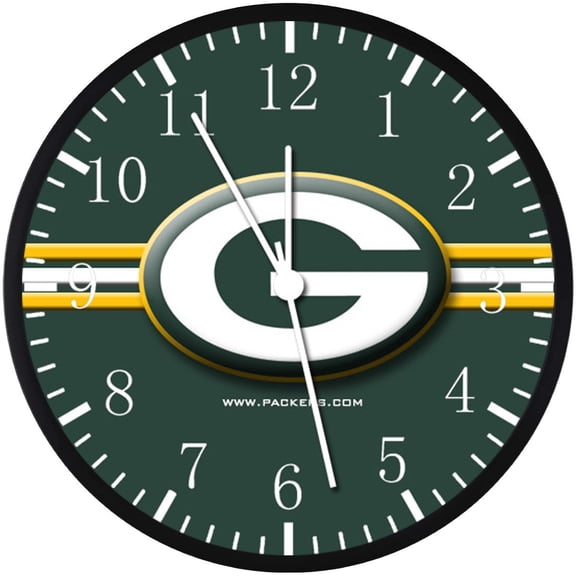 12 Inch Packers Wall Clock Non-Ticking Silent Great for Decor and Gifts E311