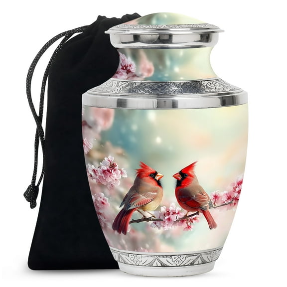 Red Cardinal bird Funeral Urn For Human Ashes Adult Large - Cremation Memorial Urn For Human Ashes Adult Male & Female - 10 Inch