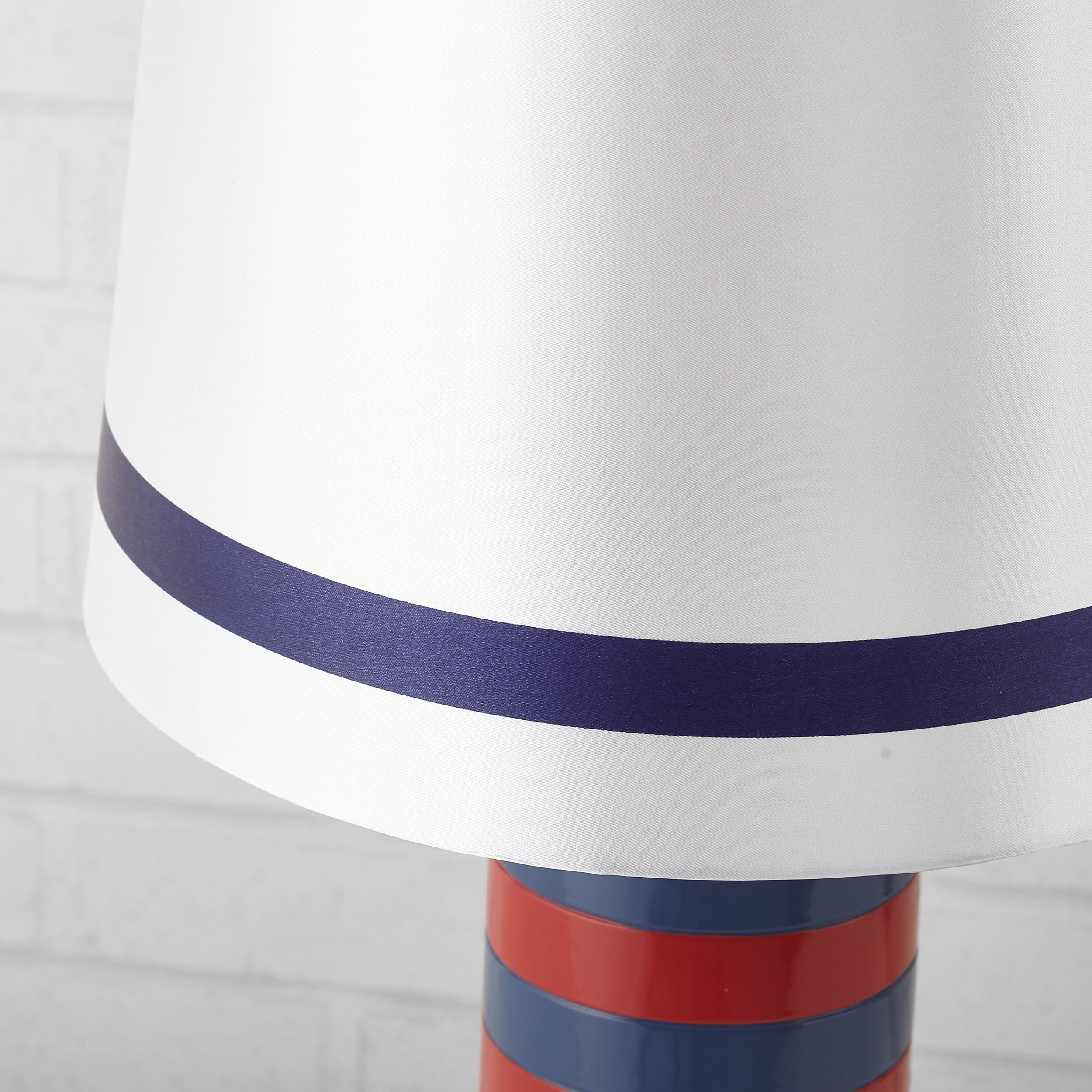 Mainstays Kids Navy Lamp, Red Rugby Stripe Cylinder Lamp, Multiple Colors