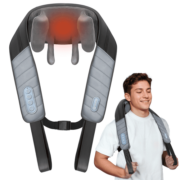 COMFIER Cordless Neck & Shoulder Massager with Heat,Deep Tissue Kneading Massage Pillow for Back Neck and Shoulder, Pain Relief.