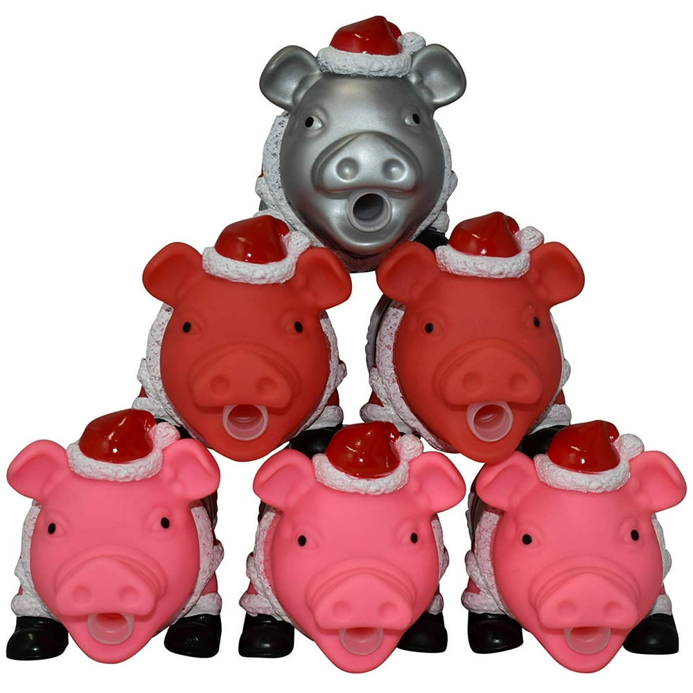 Animolds Squeeze Me Rubber Christmas Piggy Oinking Rubber Pigs For Kids Novelty Squeaky Toy
