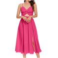thumbnail image 2 of FcBaudy Camisole Sans Manches Robe Col en V, Robes d'Été pour Femmes, Robes de Mode pour Femmes Robe à Bretelles Colorées Col en V Robe pour Femmes, 2 of 4