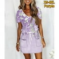 thumbnail image 4 of Women‘s Tie Waist Dress High Quality Short Sleeve Dress Personalized Print Popular Women‘s Sexy Elegant Women‘s Clothing XS-8XL, 4 of 7