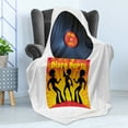 thumbnail image 4 of 70s Party Soft Flannel Fleece Blanket, Vinyl Record Cover with Disco Party Illustration Dancers Music Art Print, Cozy Plush for Indoor and Outdoor Use, 70" x 90", Orange Yellow White, by Ambesonne, 4 of 5