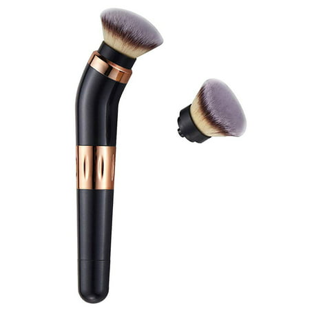 Electric Rotating Makeup Brush, 360 Degree Rotary Cosmetic Brush with Premium Synthetic Foundation and Blush Heades, 2 Brush Heads