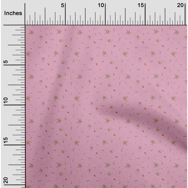 oneOone Georgette Viscose Fabric Leaves & Flower Floral Print Fabric BTY 42 Inch Wide
