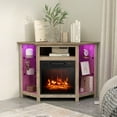 thumbnail image 2 of Costway Meuble Télé avec Foyer, Lumières DEL et Foyer Électrique de 18 Pouces pour Téléviseurs jusqu'à 50 Pouces, Gris, 2 of 10