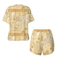 thumbnail image 5 of Picia World Map Pajamas Sets for Women Soft Short-Sleeved Pjs with Lounge Shorts Two Piece Sleepwear-3X-Large, 5 of 9