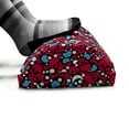 thumbnail image 5 of Skull Foot Rest, Smiling Red Skulls with Hearts Moons and Dots Pattern on Black Backdrop Illustration, Non-Slip Backing Ergonomic Memory Foam Leg Support for Office, Multicolor, by Ambesonne, 5 of 5