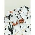 thumbnail image 6 of Western Baby Boy Clothes Cow Print Shirt Romper Short Sleeve Lapel Button Bodysuit Cowboy One Piece Gentleman Outfit, 6 of 8