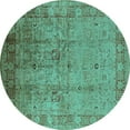 thumbnail image 1 of Ahgly Company Indoor Round Oriental Turquoise Blue Industrial Area Rugs, 8' Round, 1 of 4