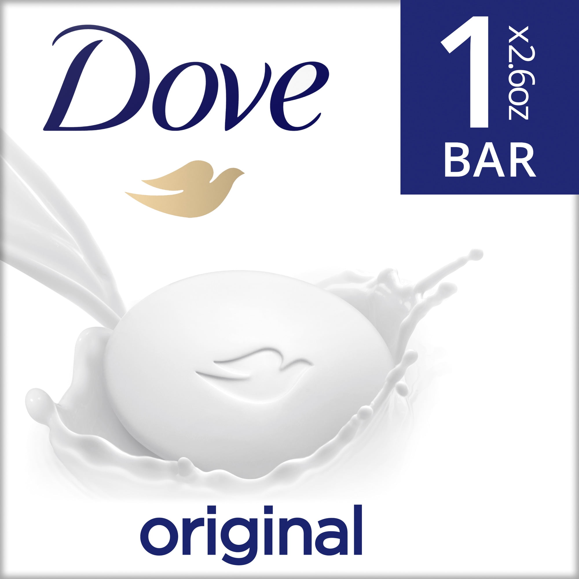 Dove Beauty Bar Original Gentle Skin Cleanser More Moisturizing Than Bar Soap, 2.6 oz