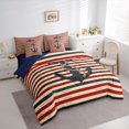 thumbnail image 2 of spefrowx Retro Striped Navy Anchor Full Size Bedding Sets for Kids, Marine Braided Cord Full Size Bed in a Bag, Navy Reversible, 7 Pieces, 2 of 6