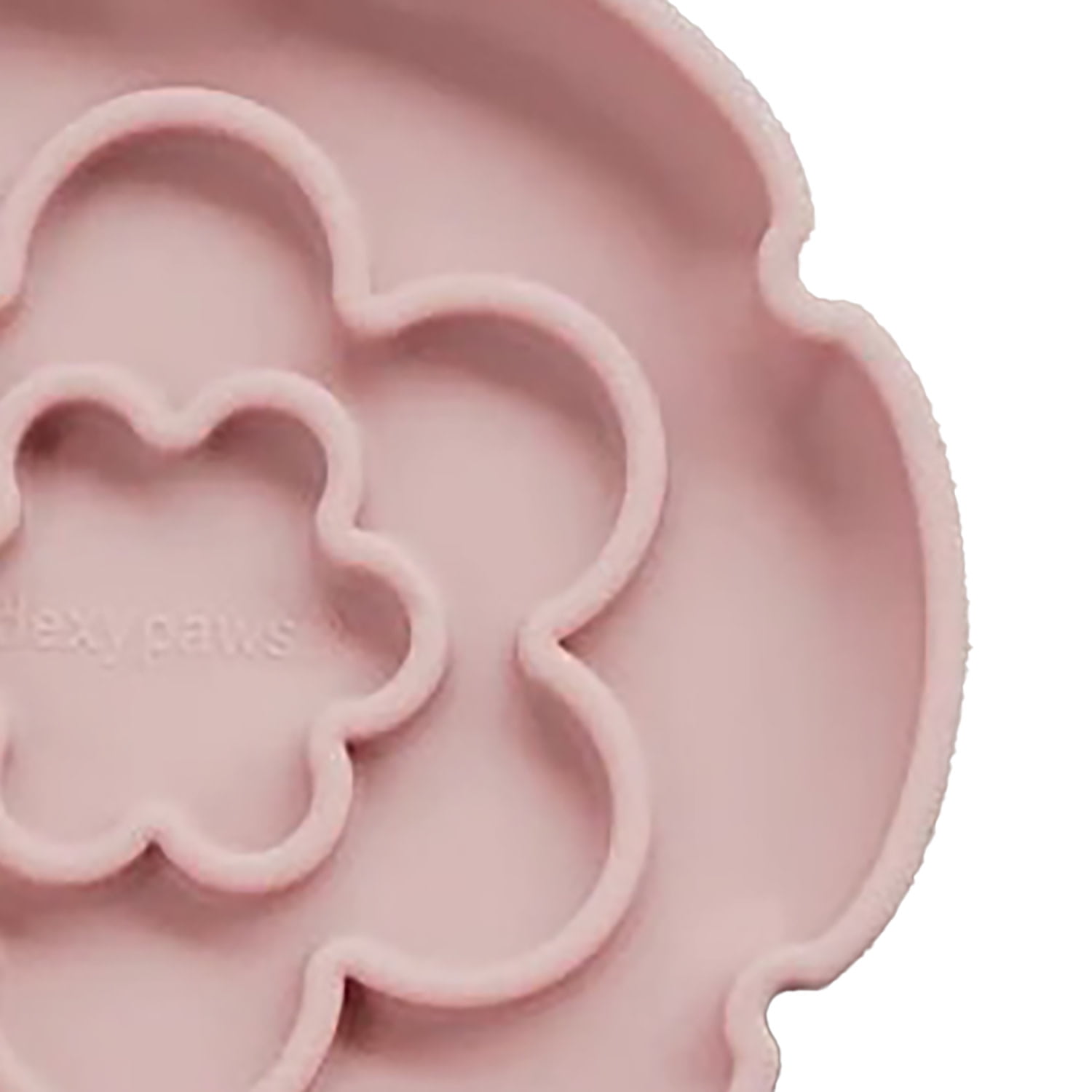 Dexypaws: Flower Elevated Slow Feeder - Pink Blush - 7.75oz Capacity, Silicone Cat Dish w/ Removable Ceramic Stand, Pet Meal Feeding, Water & Food