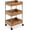 Chestnut, variant on 3-Tier Water Hyacinth Rolling Nursery Caddy w/Wheels, Utility Cart, Storage Organization for Bathroom, Craft Room, Laundry Room - Natural