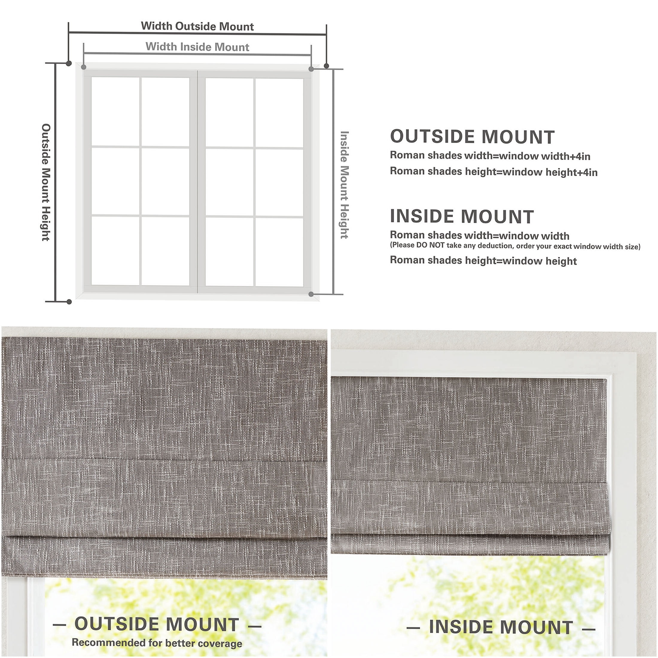 JERFIT Grey Blackout Cordless Roman Shade Window Blind - 27x64 Inch, Polyester Fabric, Total Darkness, Room Darkening, No Drill Installation