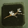 thumbnail image 5 of Qingyeji White Pearls Brooch Cute Buckle Brooch Cloth Accessories for Women Anniversary Wedding, 5 of 5