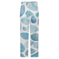 thumbnail image 5 of Blue Abstract Leaf Pattern Winter Female Pants Flannel High Waist Women Pants Lady Warm Straight Leg Plush Trousers, 5 of 7