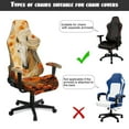 thumbnail image 6 of SCRAWLGOD Horse Floral Print Orange Beige Pattern Gaming Chair Cover Pack of 4, Stretchable Chair Seat Protection with Armrest Pad Removable Computer Reclining Chair Protective Slipcover, 6 of 7