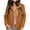 Orange, variant on Smsaxvxz Women's Lamb Wool Warm Jacket Fashion Solid Long Sleeve Full Zip Coats Fall Winter Tops with Pockets Light Blue M