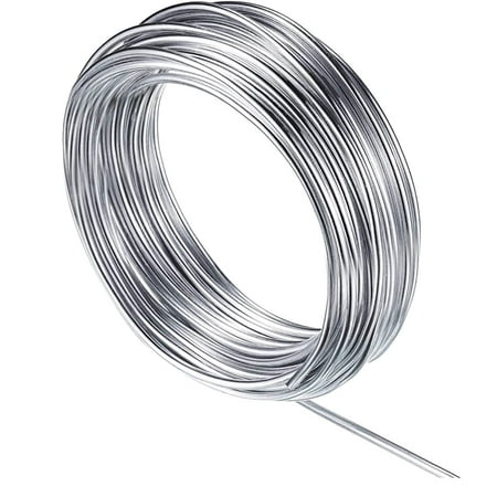 diollo 10 Meters - 9 Gauge (3.7mm) Aluminium Silver Art and Craft Wire for Jewellery Making, Flower Decoration and Floral Arrangement