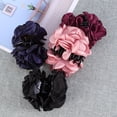 thumbnail image 2 of 4 pinzas grandes para el pelo con lazo de rosa y flor para mujer (rojo vino, negro, azul marino y rosa), 2 of 7