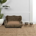 thumbnail image 5 of THE LICKER STORE Classic 27.5" x 18" Mediterranean Handwoven Rattan Pet Daybed with Machine-Washable Cushion, Kubu Gray, DBD1004A, 5 of 9