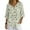 Green Ferns Leaves, variant on Xoenoiee Green Ferns Leaves Print Women's Vintage Linen Tops 3/4 Sleeve Boho Summer Graphic Tees Tunic Shirts Casual Loose Button Blouses, Size S