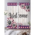 thumbnail image 2 of Red Blue Daisy Sheer Curtains for Living Room Bedroom Welcome Plaid Vintage 4th of July Sheer Curtains 96 Inch Long 2 Panels Set Light Filtering Curtain Window Treatments Drapes for Dining Room, 2 of 6