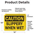 thumbnail image 2 of (2 Pack) Slippery When Wet OSHA Caution Sign 14 Inch X 10 Inch Vinyl Label Decal Sticker Weather Resistant, UV Protected for Workplace, Business, and Construction Site, Made in the USA, 2 of 7