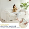 thumbnail image 2 of BYBYME Boneless Couch Sofa,Thick CorduroyBean Bag Chair Upholstered 3 Steater Sofa Couch with Deep Seating,Sofa in a Box or Bedroom Office Apartment,No Assembly,Beige, 2 of 5