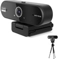 thumbnail image 1 of 1080P Full HD Webcam with Privacy Cover, Tripod,Wide Angle Lens,Active Light Correction,Plug and  USB Webcam for PC, Desktop, Laptop,, 1 of 7
