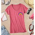 thumbnail image 3 of S4E Women's Rainbow Flag LGBTQ Gay Pride Slim Fit V-Neck T-Shirt Large Heather Red, 3 of 4
