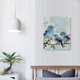 thumbnail image 4 of JEUXUS Bird Pictures Bathroom Decor Wall Art Blue Gray Birds Painting Artwork for Kids Room Bedroom Walls Decoration, Framed Wrapped Canvas, 4 of 5