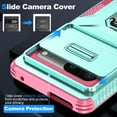 thumbnail image 3 of Dteck for Google Pixel 7 Case with Slide Camera Cover,Magnetic Rotated Kickstand Rubber Case Hard PC Camera Protection Military Grade Shockproof Heavy Duty Protective Cover,Green, 3 of 8